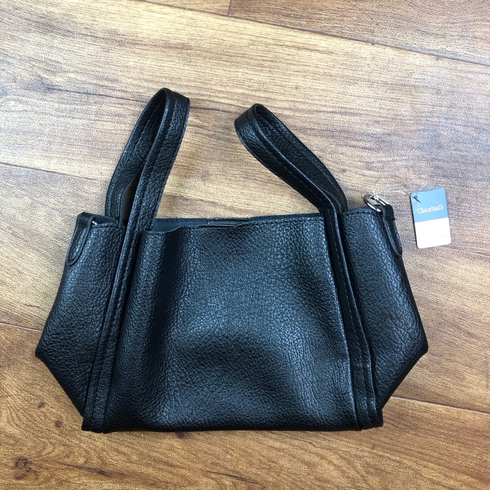 Claudia G Black Vegan Leather Kira Small Handbag Purse